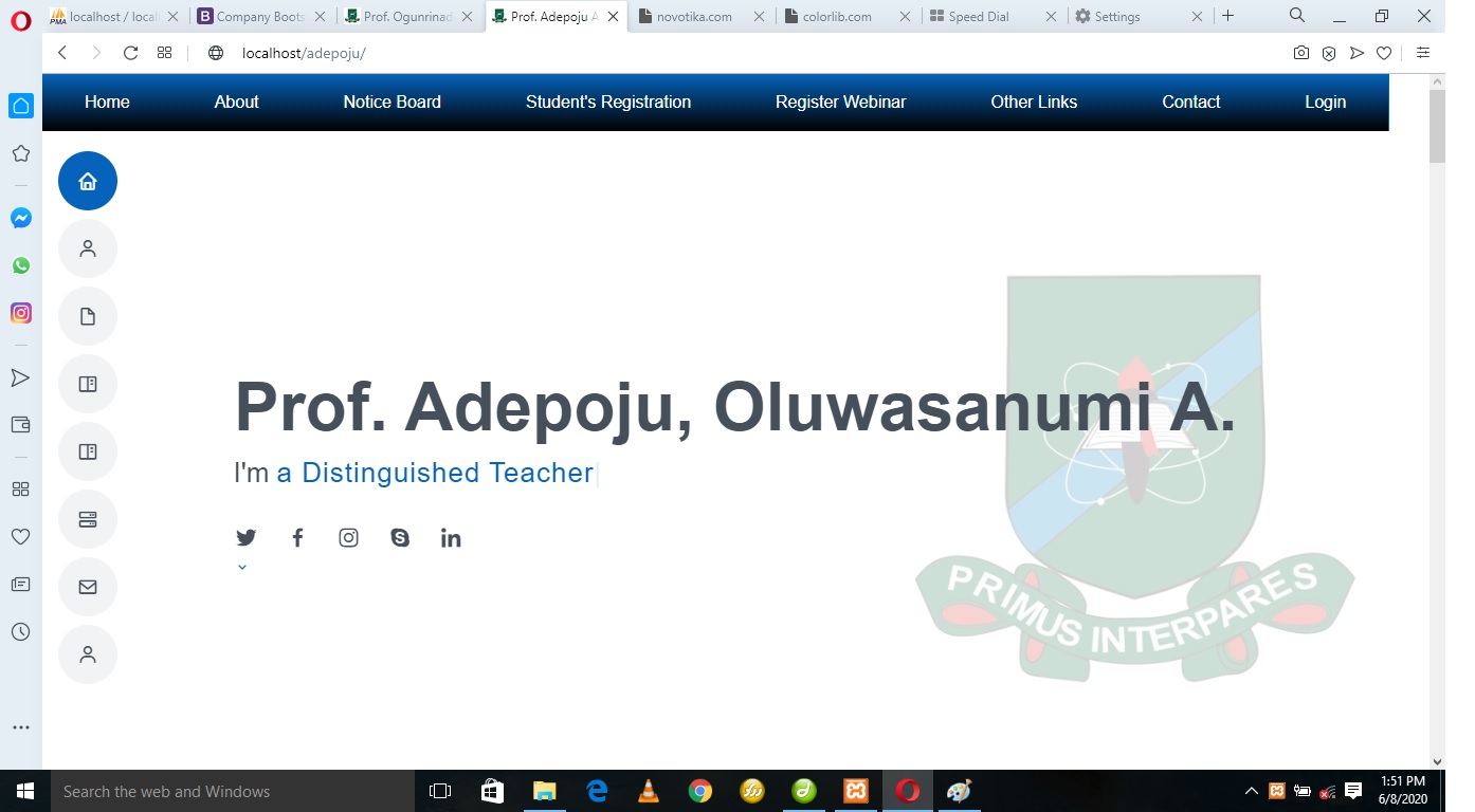 Academic Website for Professor Adepoju